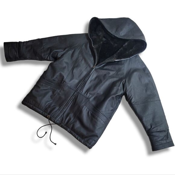 Donna Pelle RARE Vintage FULLY Reversable Leather & Faux Fur Coat - Picture 4 of 6